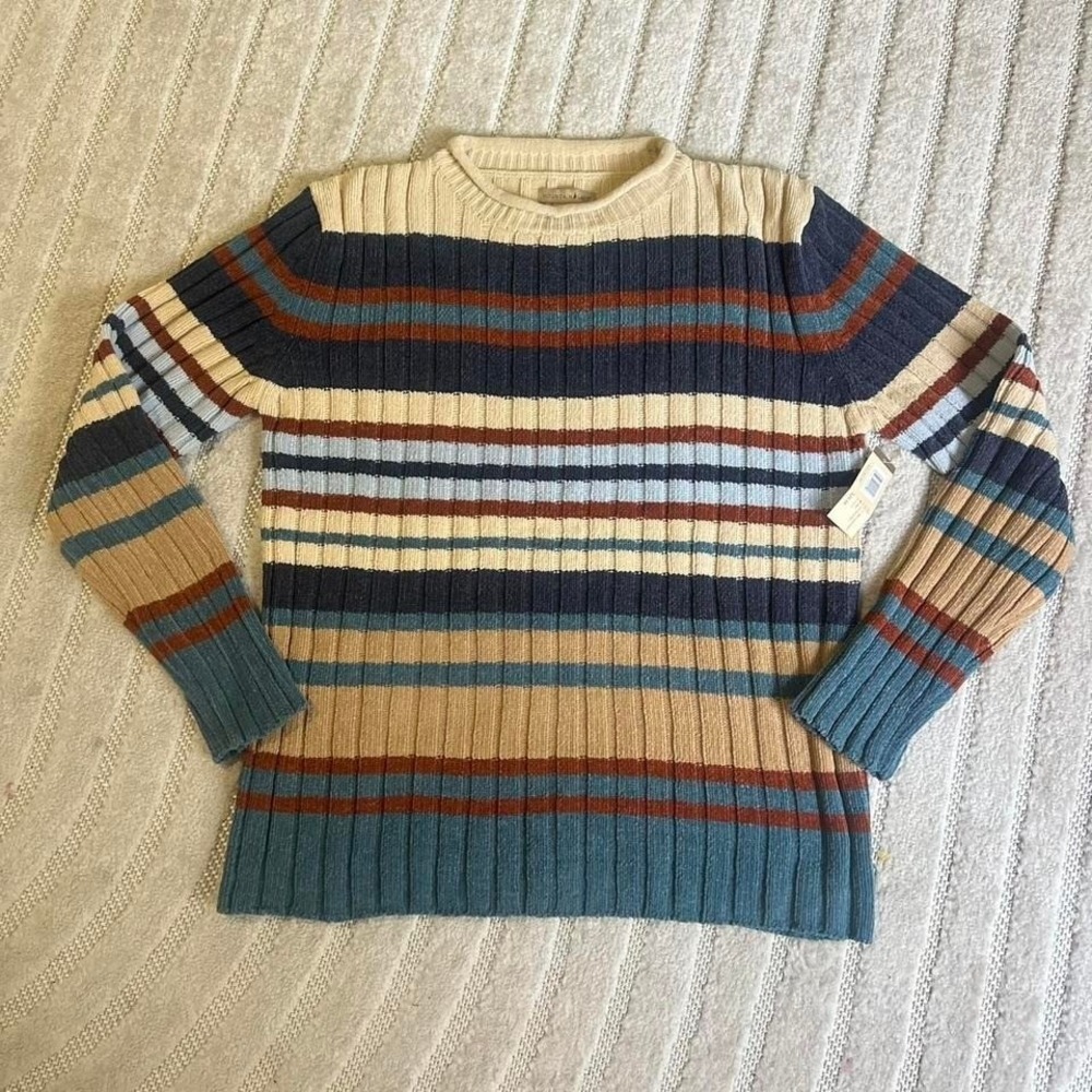 Mountain Lake striped sweater Size M boho nature Cabincore outdoor NWT